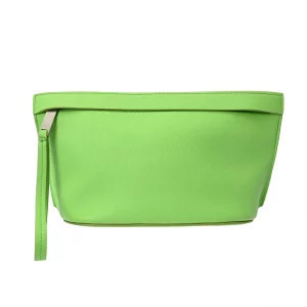 Salvatore Ferragamo Clutch Bag Green Leather